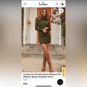 Lulu’s Ribbed Knit Sweater Dress - Large